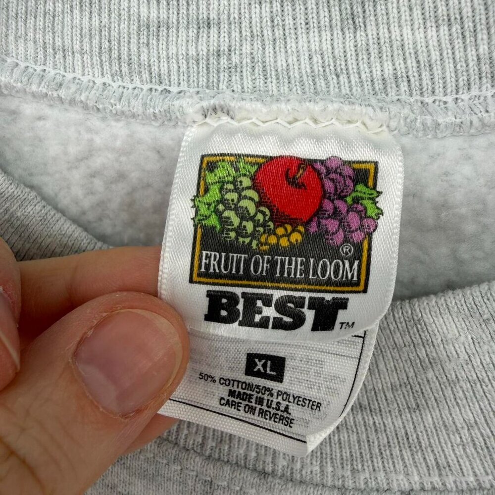 Hathaway Crewneck Sweatshirt XL Gray Fruit of the Loom USA Vintage - Picture 3 of 5